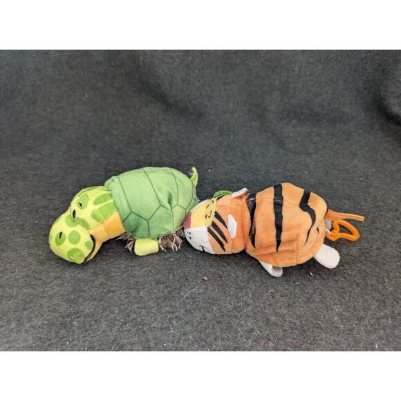 2 FLIP-A-ZOO PLUSH 5.5" THEODORE TIGER & EMMA ELEPHANT Gildy Tiger & Toby Turtle - Picture 2 of 7